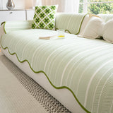 Elegant Herringbone Sofa Cover - Soft Microfiber Slipcover for Stylish Protection