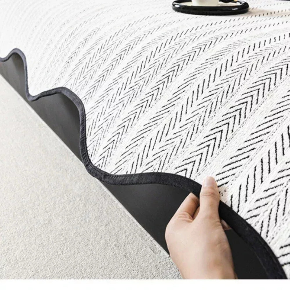 Elegant Herringbone Sofa Cover - Soft Microfiber Slipcover for Stylish Protection