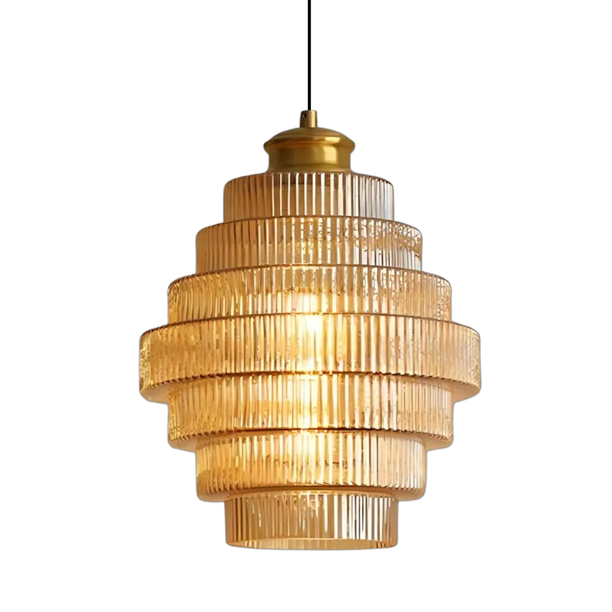 Elegant Tiered Glass Pendant Light for Kitchen & Dining