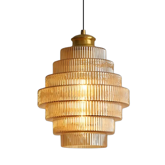 Elegant Tiered Glass Pendant Light for Kitchen & Dining