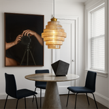 Elegant Tiered Glass Pendant Light for Kitchen & Dining