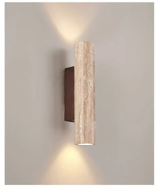 Elegant Travertine Wall Sconce - Modern Up & Down Wall Lighting