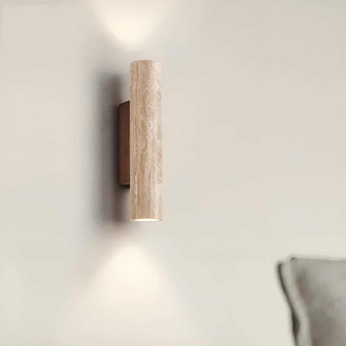 Elegant Travertine Wall Sconce - Modern Up & Down Wall Lighting