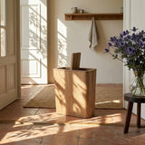 Elegant Wooden-Style Trash Can with Rotating Lid for Kitchen & Office
