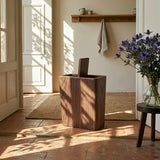 Elegant Wooden-Style Trash Can with Rotating Lid for Kitchen & Office