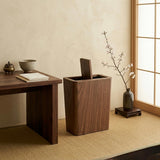 Elegant Wooden-Style Trash Can with Rotating Lid for Kitchen & Office
