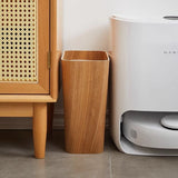 Elegant Wooden-Style Trash Can with Rotating Lid for Kitchen & Office