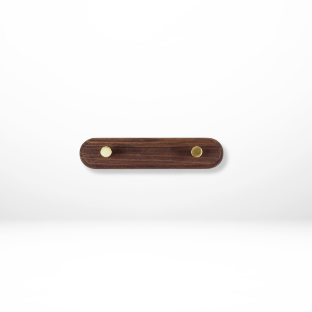 Elegant Wooden Coat Hooks for Wall with Brass Accents