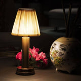 Elma - Cordless Fabric Table Lamp with Touch Control, Battery Operated Bedside Lighting