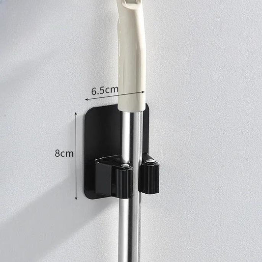 Elvik Stainless Steel Broom Holder - Space-Saving Wall Organizer
