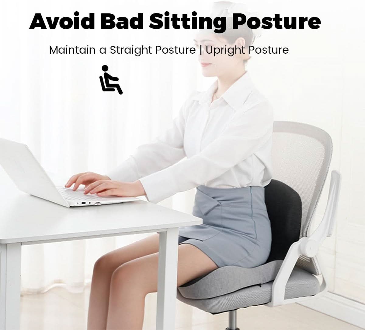 ErgoComfort Pad - Memory Foam Seat Cushion for Posture Support