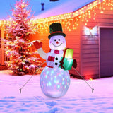 Festive Inflatable Snowman with LED Lights - 5 Feet Tall