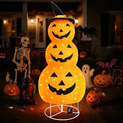 Festive Pumpkin Outdoor Decoration with 100 LED Lights