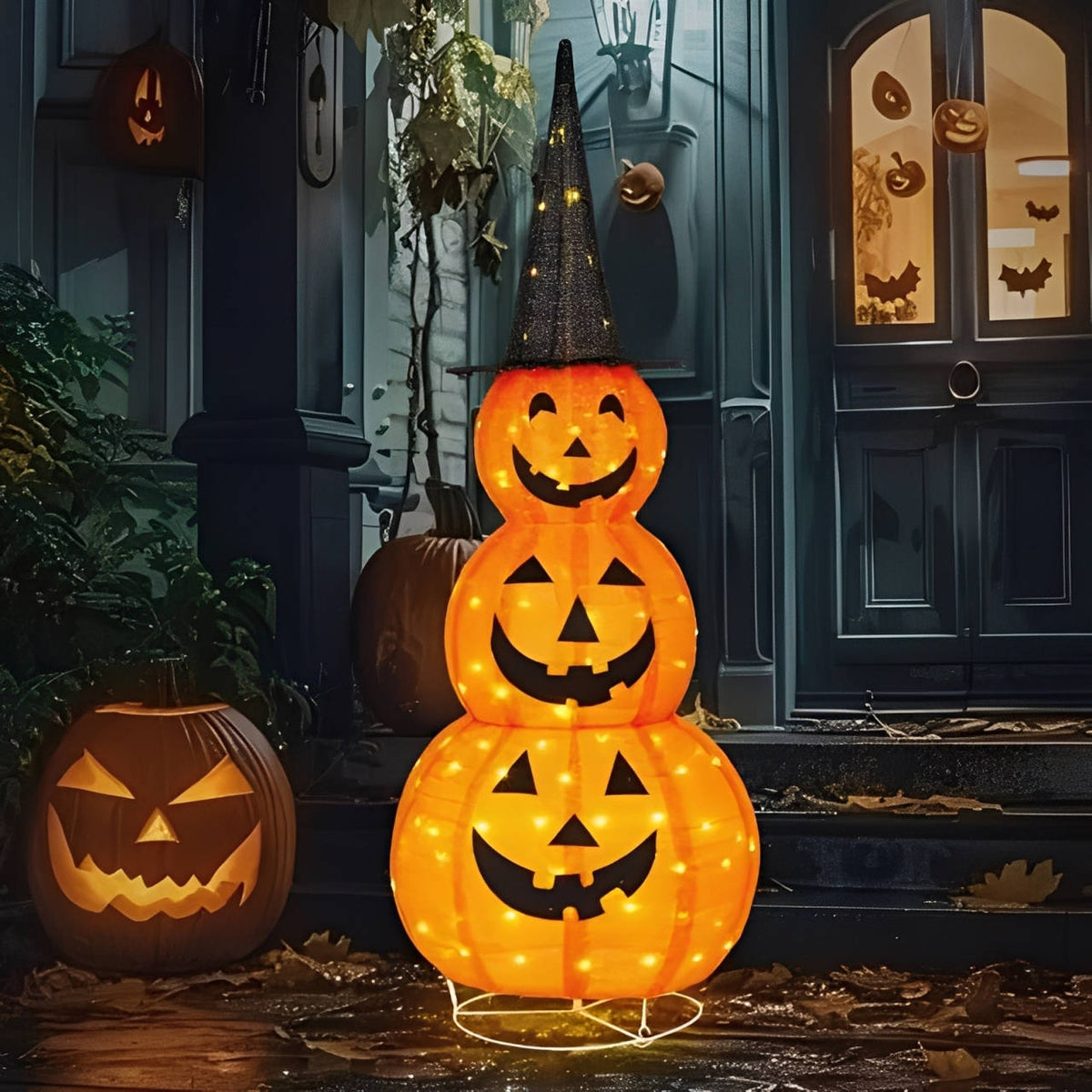 Festive Pumpkin Outdoor Decoration with 100 LED Lights