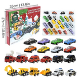 Festive Toy Car Advent Calendar - 24 Mini Vehicles for Kids