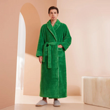 Flannel Winter Bathrobe for Men - Adjustable Sash Dressing Gown