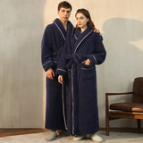 Flannel Winter Bathrobe for Men - Adjustable Sash Dressing Gown