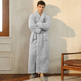 Flannel Winter Bathrobe for Men - Adjustable Sash Dressing Gown