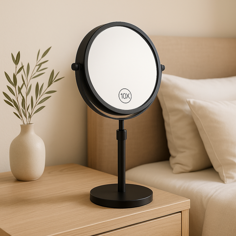 Flexy - Height-Adjustable LED Vanity Mirror with 10x Magnification