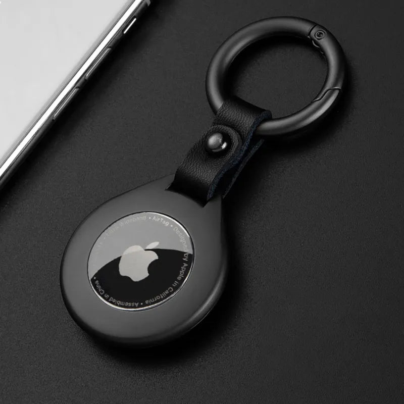 Genuine Leather AirTag Case with Durable Metal Holder