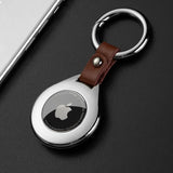 Genuine Leather AirTag Case with Durable Metal Holder