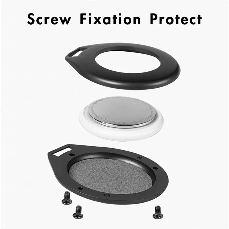 Genuine Leather AirTag Case with Durable Metal Holder