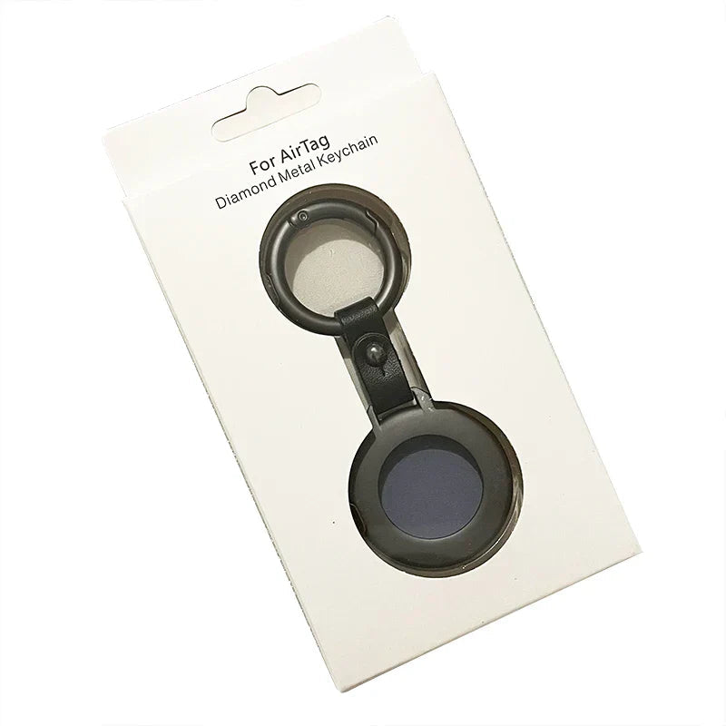 Genuine Leather AirTag Case with Durable Metal Holder