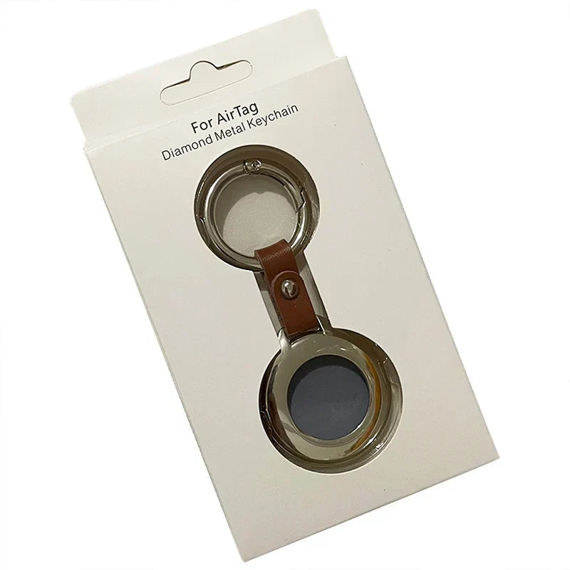 Genuine Leather AirTag Case with Durable Metal Holder