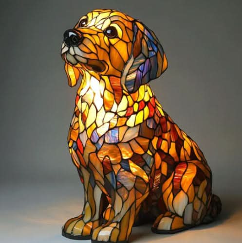 GlowPaws - Artistic Dog Lamp with USB Power for Cozy Lighting