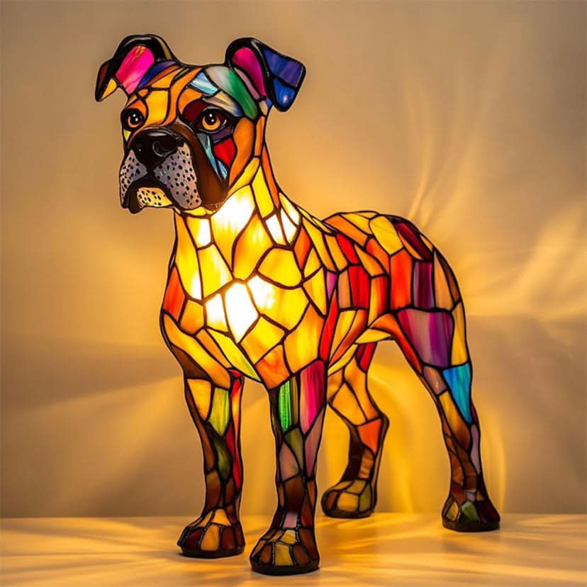 GlowPaws - Artistic Dog Lamp with USB Power for Cozy Lighting