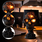Gothic SkullFire Table Lamp - LED Ambient Light for Halloween Decor