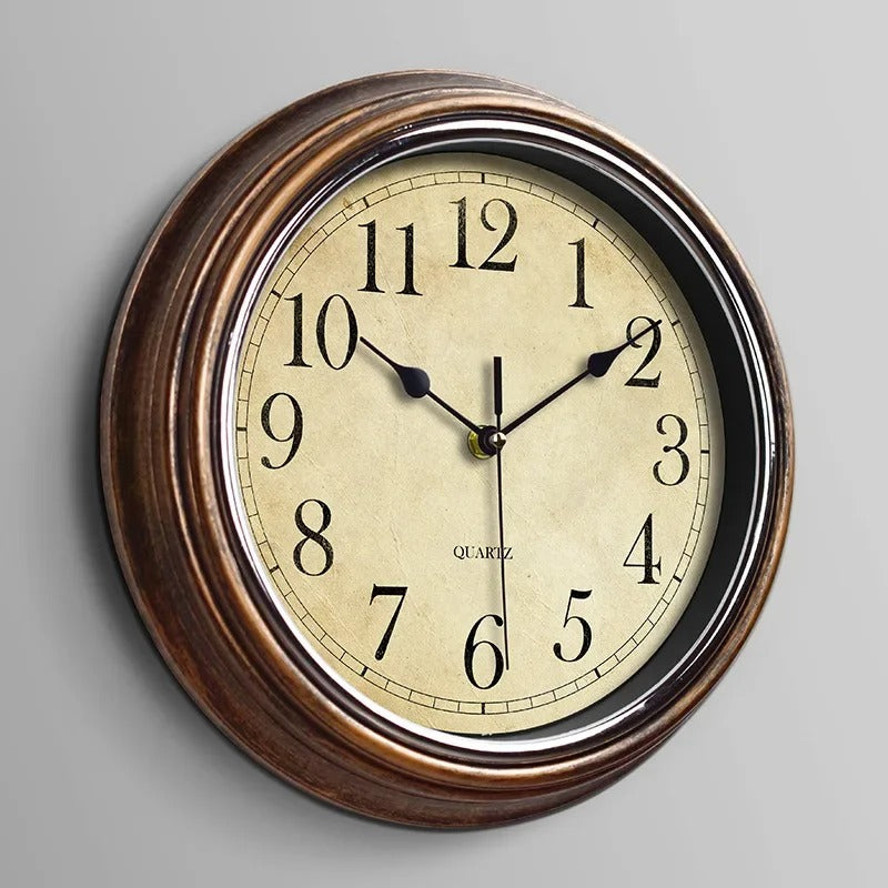 GrandClock - Classic Wooden Wall Clock with Silent Quartz Movement