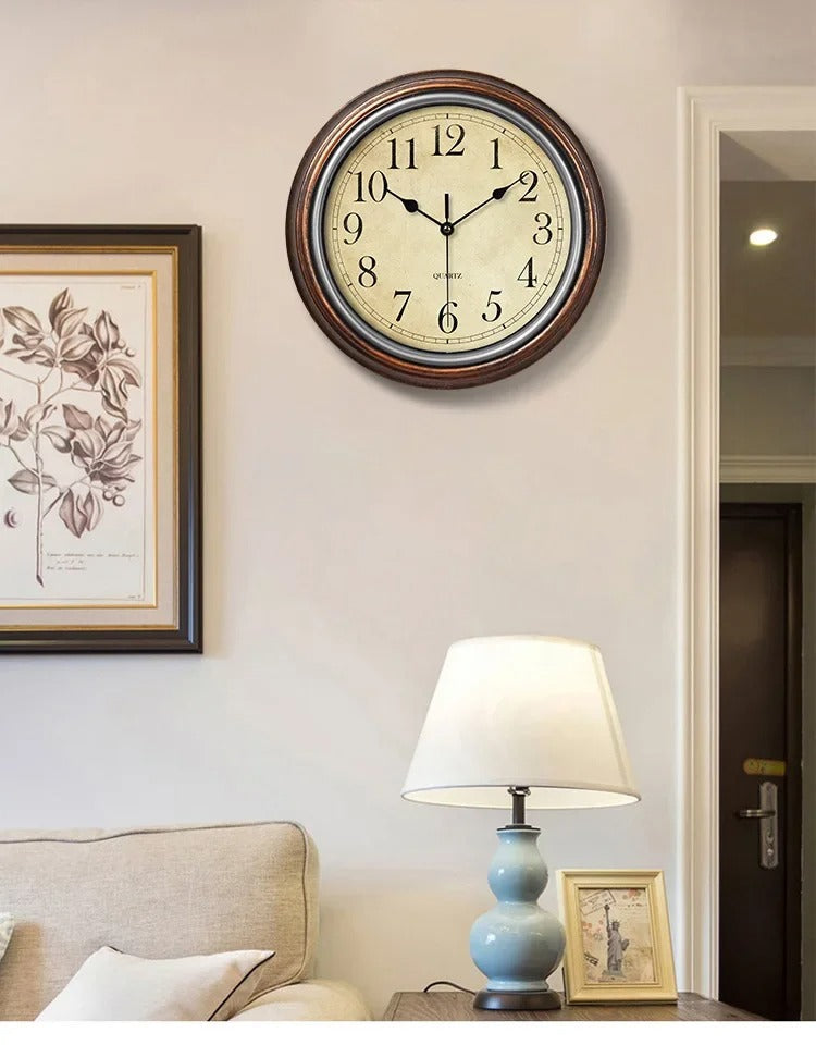 GrandClock - Classic Wooden Wall Clock with Silent Quartz Movement