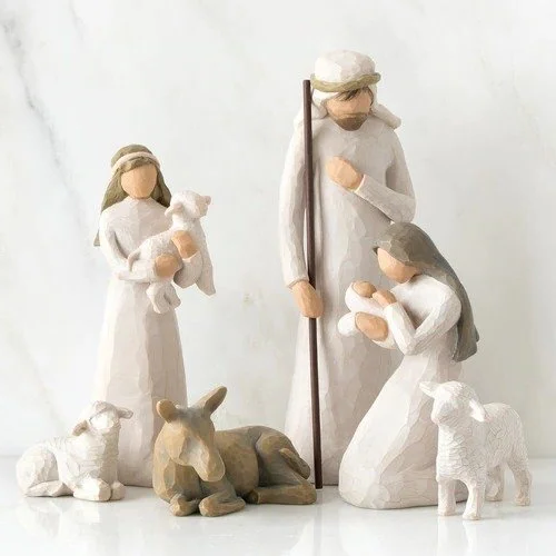 Handcrafted Nativity Collection - 20-Piece Set with Barn Wood Creche
