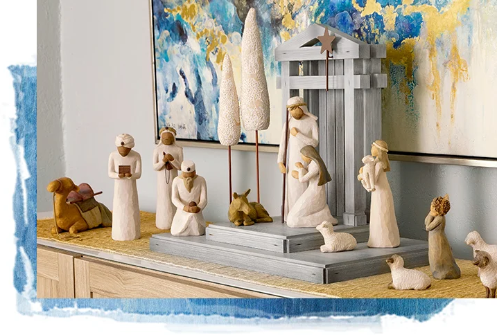 Handcrafted Nativity Collection - 20-Piece Set with Barn Wood Creche