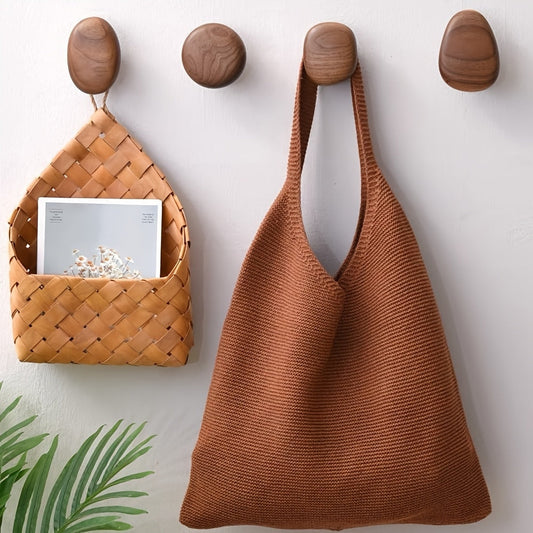 Handcrafted Natural Wooden Coat Hooks for Wall - OakPebble