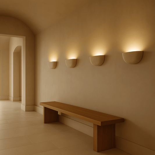 Handcrafted Travertine Wall Lamp - Serene Sconce Lighting
