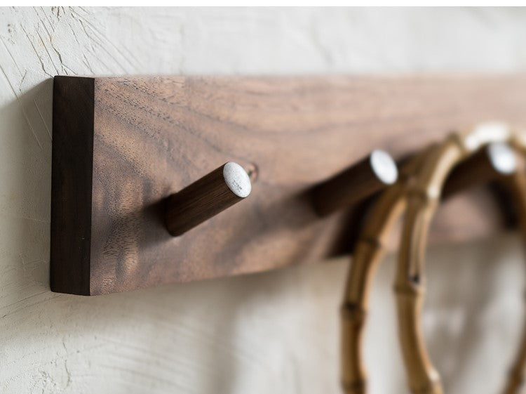 Handmade Minimalist Wooden Coat Rack - Japandi Zen Design