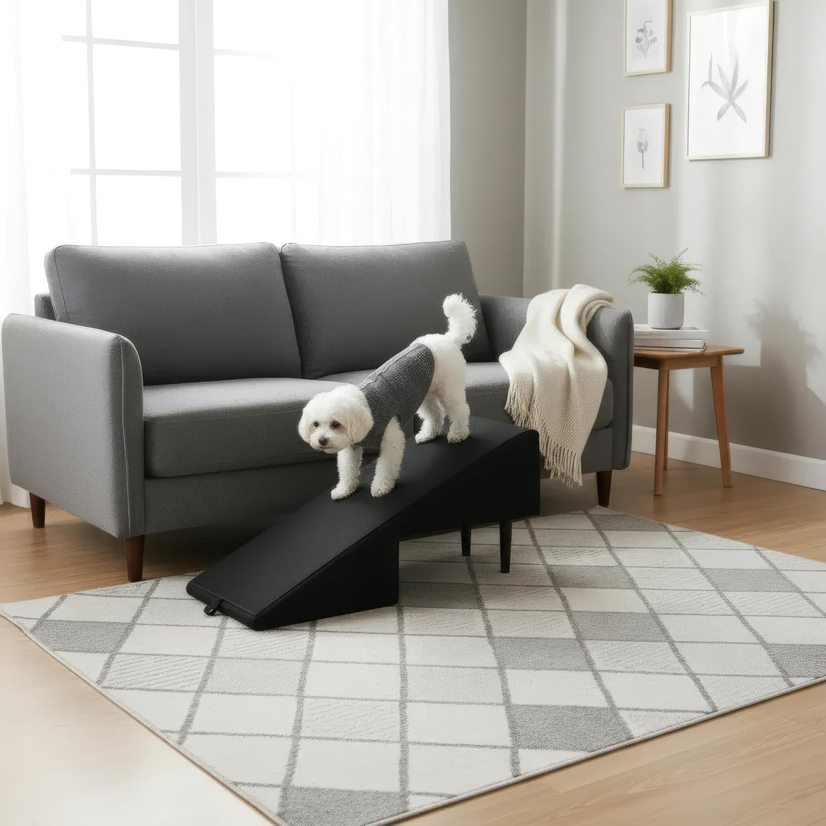 Hilda - Foldable Dog Ramp for Bed & Car - Anti-Slip Pet Access