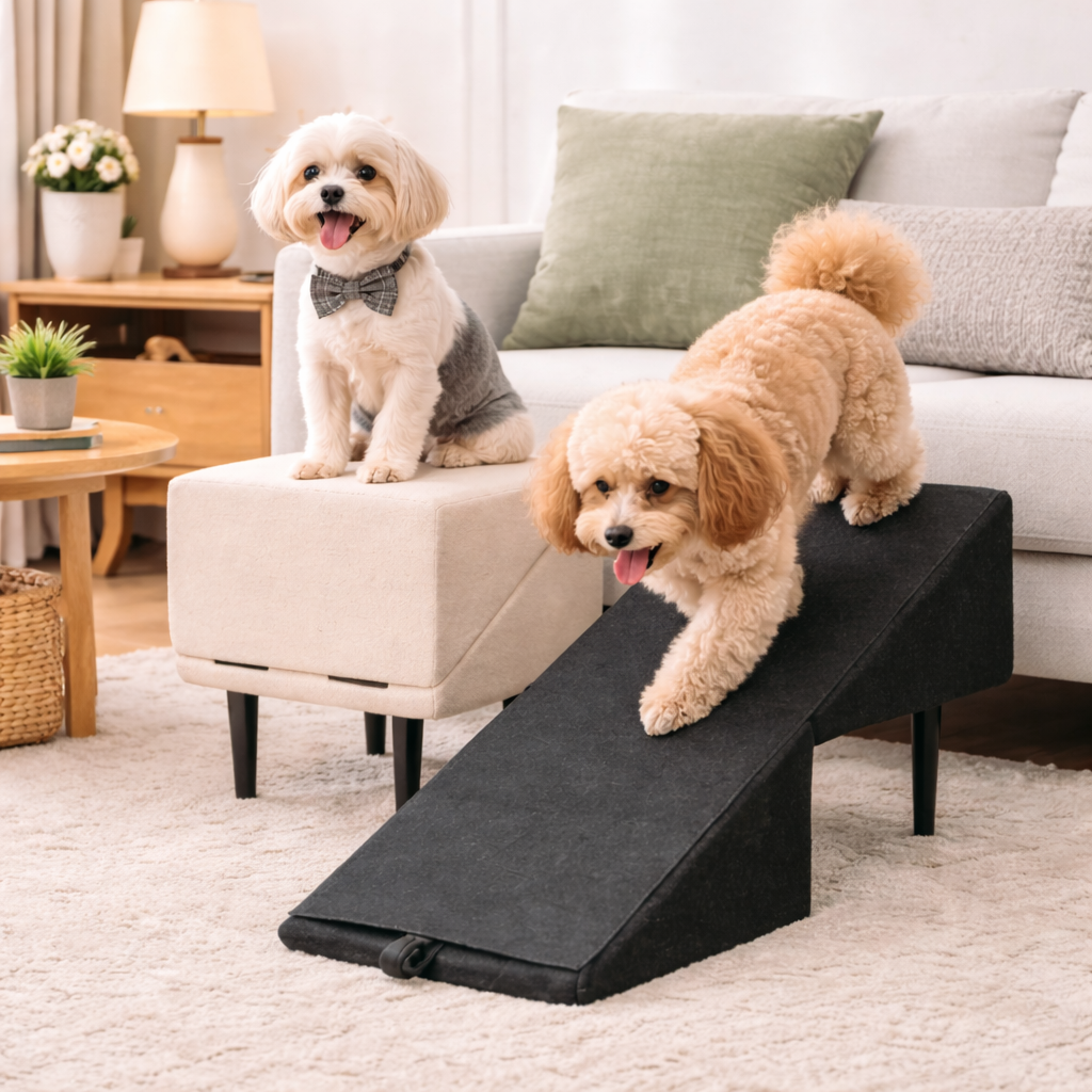Hilda - Foldable Dog Ramp for Bed & Car - Anti-Slip Pet Access
