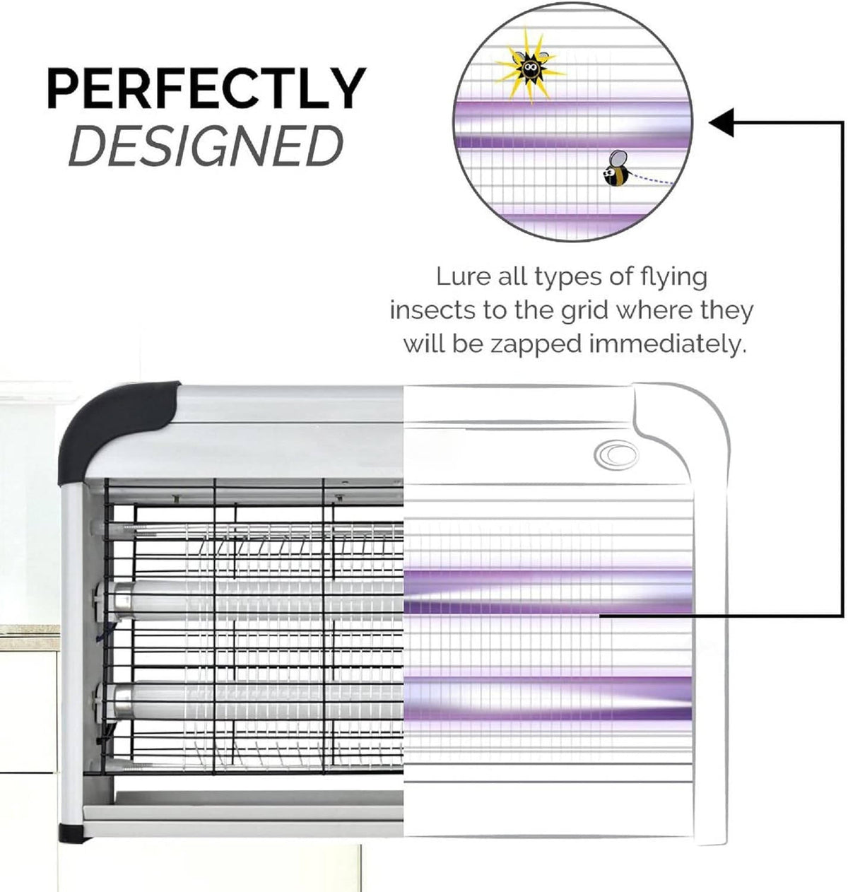 Indoor Bug Zapper - 20W Electric Fly Killer with UV Light