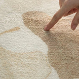 Japanese Marbled Beige Non-Slip Area Rug for Living Rooms
