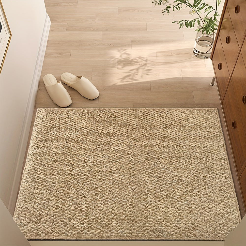 Jute-Style Front Door Mat - Washable Outdoor Welcome Carpet