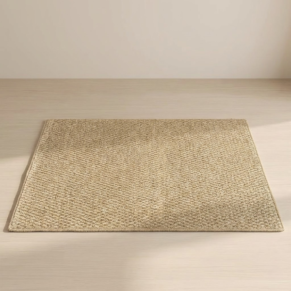 Jute-Style Front Door Mat - Washable Outdoor Welcome Carpet
