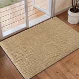 Jute-Style Front Door Mat - Washable Outdoor Welcome Carpet