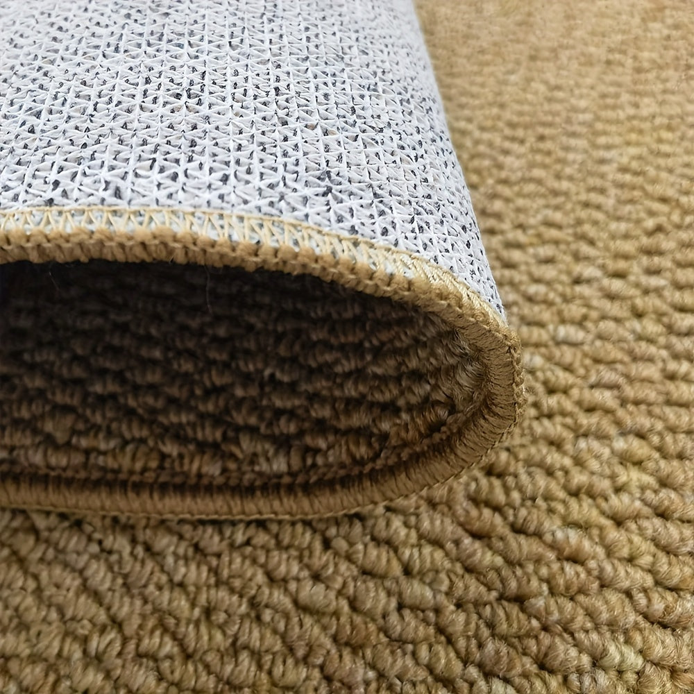 Jute-Style Front Door Mat - Washable Outdoor Welcome Carpet