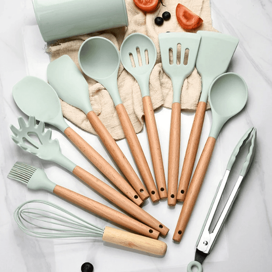 Lattea - 11-Piece Non-Toxic Silicone Cooking Utensils Set