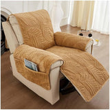 Leaf Pattern Armchair Cover - Non-Slip Microfiber Protector