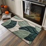 Leaf Pattern Microfiber Bath Mat - Soft, Absorbent & Non-Slip