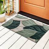 Leaf Pattern Microfiber Bath Mat - Soft, Absorbent & Non-Slip